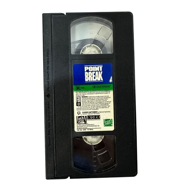 Point Break VHS Movie 1991 Action Film Patrick Swayze Keanu Reeves Used - Picture 3 of 8